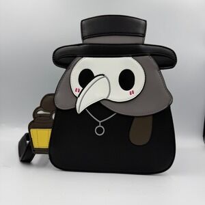 Squishable Plague Doctor Mini Backpack Unisex Black Faux Leather Goth Spooky Bag